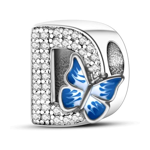XWN Buchstabe Charm Anhänger Damen Alphabet A-Z 925 Sterling Silber für Armband Charms Beads passend für Pandora Armband und Halskette, Kompatibel mit Europäischen Armbänder für Frauen von XWN