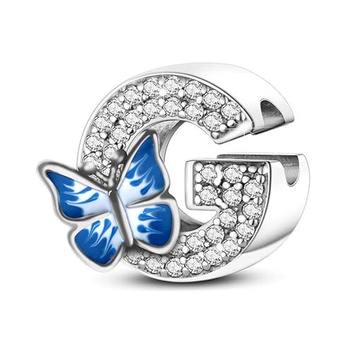 XWN Buchstabe Charm Anhänger Damen Alphabet A-Z 925 Sterling Silber für Armband Charms Beads passend für Pandora Armband und Halskette, Kompatibel mit Europäischen Armbänder für Frauen von XWN