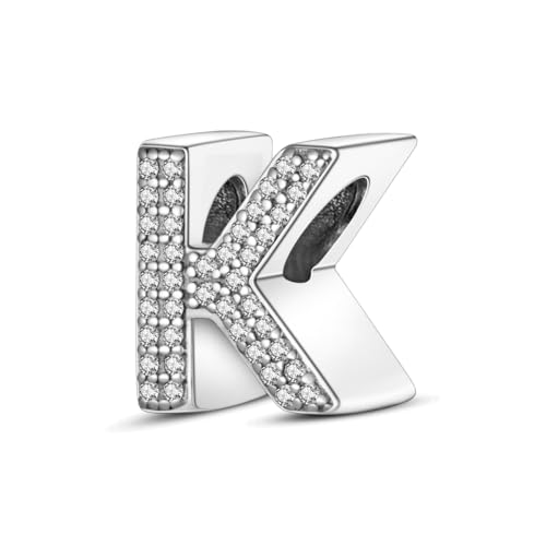 XWN Buchstabe Charm Anhänger Damen Alphabet A-Z 925 Sterling Silber für Armband Charms Beads passend für Pandora Armband und Halskette, Kompatibel mit Europäischen Armbänder für Frauen von XWN