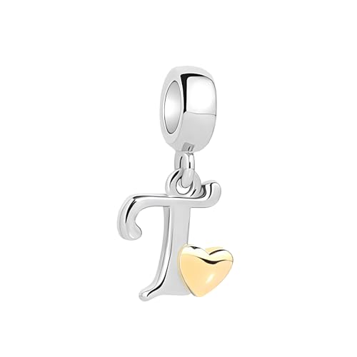 XWN Buchstabe Charm Anhänger Damen Alphabet A-Z 925 Sterling Silber für Armband Charms Beads passend für Pandora Armband und Halskette, Kompatibel mit Europäischen Armbänder für Frauen von XWN
