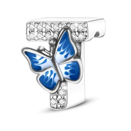 XWN Buchstabe Charm Anhänger Damen Alphabet A-Z 925 Sterling Silber für Armband Charms Beads passend für Pandora Armband und Halskette, Kompatibel mit Europäischen Armbänder für Frauen von XWN