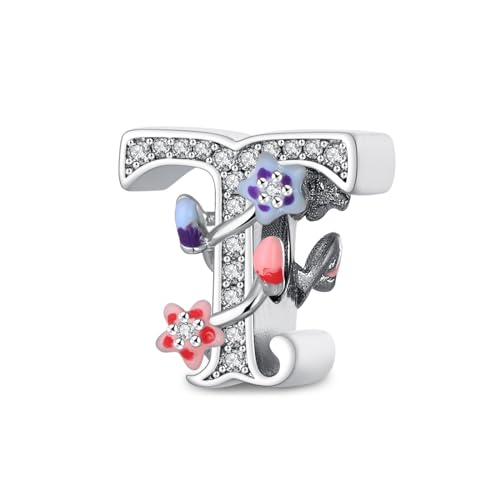 XWN Buchstabe Charm Anhänger Damen Alphabet A-Z 925 Sterling Silber für Armband Charms Beads passend für Pandora Armband und Halskette, Kompatibel mit Europäischen Armbänder für Frauen von XWN