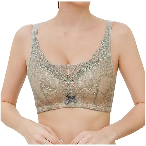 Mastektomie Täglichen BH Post Chirurgische BHS Mit Prothese Tasche Bandeau for Frauen Sexy Baumwolle Spitze Bar Wireless Bralette (Color : Green, Size : XL/X-Large) von XWSM