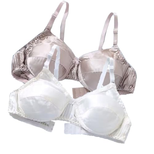 XWSM 2-teiliger Damen-BH Aus Reiner Seide Ultraweich Glatt Triangel-BH Bequem Ohne Bügel Satin Maulbeerseide Tägliche Bralette-Oberteile (Color : J, Size : 90/40AB) von XWSM