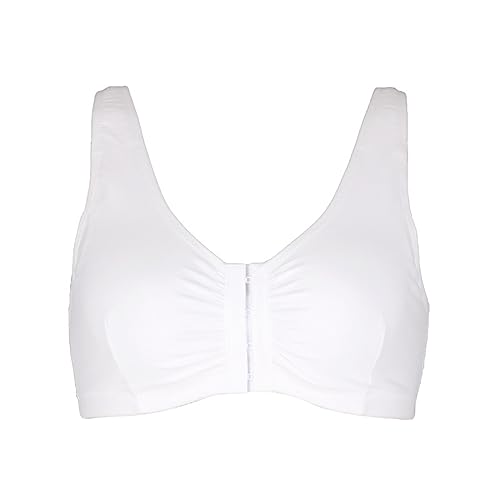 XWSM Brust Prothese Tasche BH Verschluss Vorne Post Chirurgische Baumwolle Leibchen Mastektomie BH Dünne Unterwäsche Frauen Top Weste BH (Color : White, Size : 42/95(ABC)) von XWSM