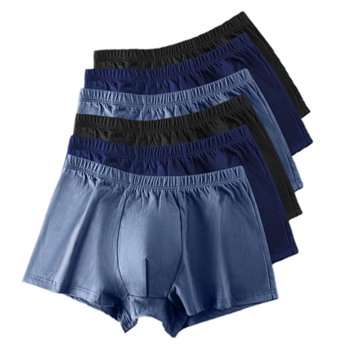 XWSM L-8XL Plus Size Herren Boxershorts 100% Baumwolle Unterwäsche Set Boxer Shorts Lose Höschen Unterhosen (Color : 6C pcs, Size : 8XL) von XWSM