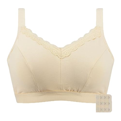 XWSM Mastektomie-BHS Mit Taschen for Prothesen Stütz Sport BH Kabelloses Unterwäsche Top Nach Operationen Fitnessstudio Yoga Alltag (Color : Beige, Size : 42/95B) von XWSM