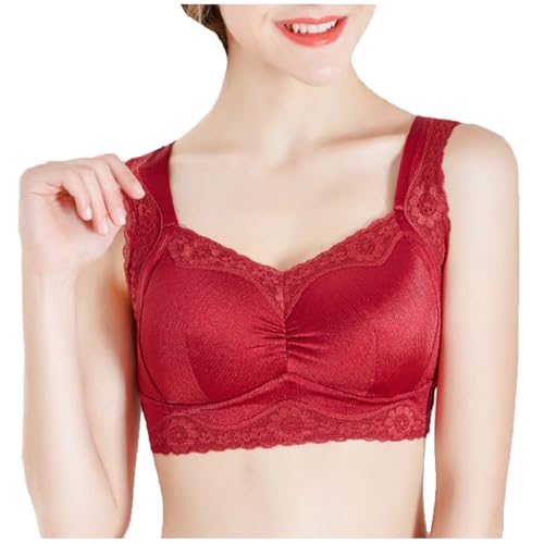 XWSM Ohne Bügel Taschen BH for Mastektomie Postoperativer BH Damen Brustprothese Taschensport Täglicher Alltags-BH Bralette Mit Vollständiger Abdeckung (Color : Red, Size : XL/X-Large) von XWSM