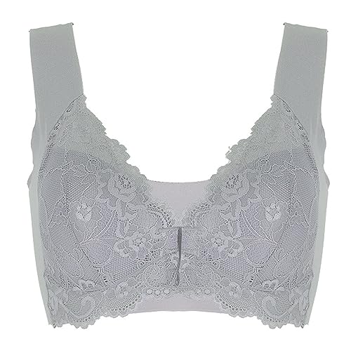 XWSM Weicher Mastektomie-BH Mit Frontverschluss Nach Operationen Still-BHS Brasieres Büstenhalter Kabellos Nahtlos Bralette Spitze Große Körbchen Dessous-Oberteil (Color : G, Size : 110C) von XWSM