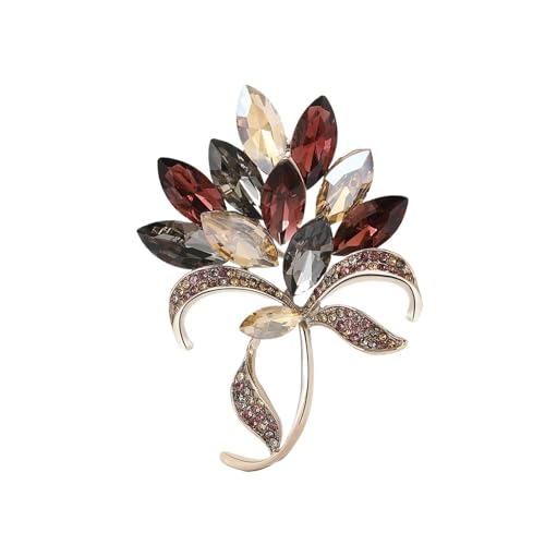XWZSHMH Kristallglas-Blumen-Broschen für Damen, Unisex, Strass-Anstecknadeln, 4-farbig, lässiges Party-Zubehör, M von XWZSHMH