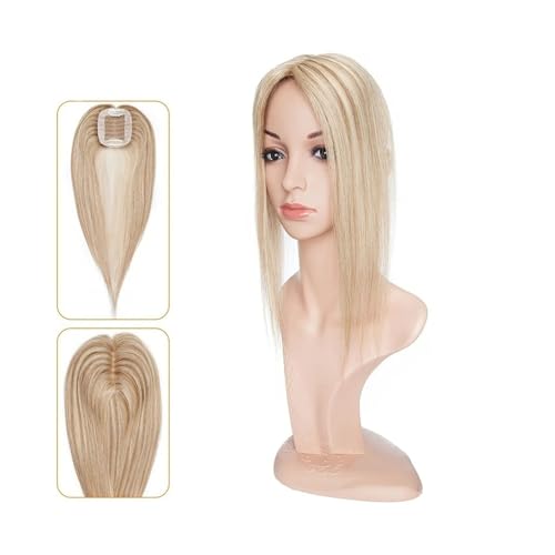 Haartopper für Frauen Echthaar-Topper for Frauen, 6 x 9 cm, handgebundene Haar-Topper mit Seidenbasis, 110% indisches Haar, glattes, natürliches Haarteil, Clip-in-Haarverlängerung Haarteil (Size : 1 von XXAD553TY