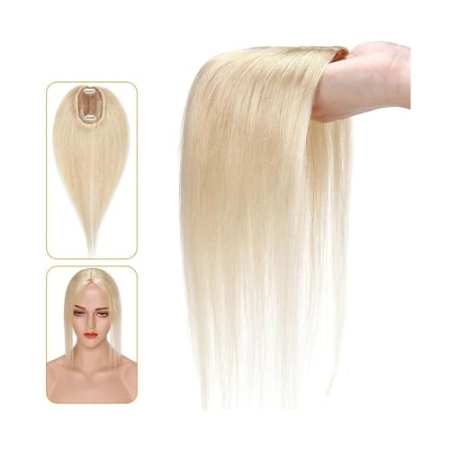 Haartopper für Frauen Echthaar-Topper for Frauen, 6 x 9 cm, handgebundene Haar-Topper mit Seidenbasis, 110% indisches Haar, glattes, natürliches Haarteil, Clip-in-Haarverlängerung Haarteil (Size : 6 von XXAD553TY