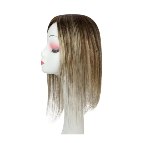 Haartopper für Frauen Haar-Topper for Frauen, Haarausfall-Abdeckung, Mono-Basis-Oberteil mit PU-beschichtetem Echthaar, glatte Haarteile, Clip-in-Toupet aus maschinellem Remy-Haar Haarteil (Size : 18 von XXAD553TY