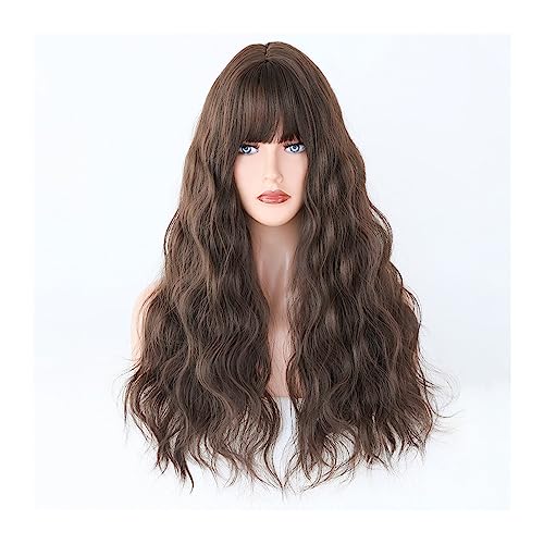 Perücke Damen Cosplay Party Natürliche Hitzebeständige Haar Perücken De Mujer Braun Blonde Perücken Lange Wellenförmige Synthetische Perücke for Frauen Lange Weiß lolita Perücken (Color : C8265-3) von XXAD553TY