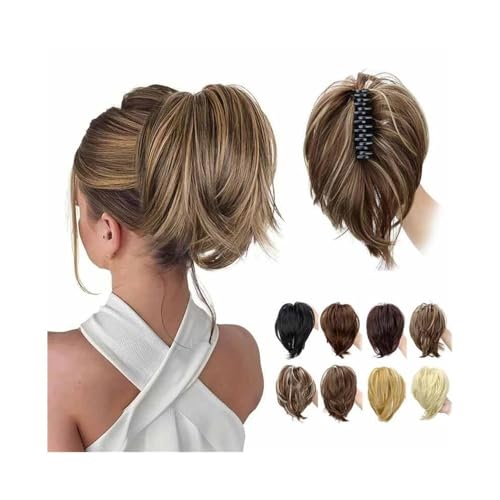 Ponytail Extension 8 Zoll gerade Pferdeschwanzverlängerung, kurzer Pferdeschwanz mit Klauenclip, natürlich aussehende synthetische Haarteile for Frauen Pferdeschwanz(2M30) von XXAD553TY
