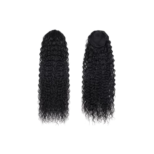 Ponytail Extension Deep Water Wave Pferdeschwanz-Extensions mit Kordelzug, 100% Echthaar for Frauen Pferdeschwanz(16inches) von XXAD553TY