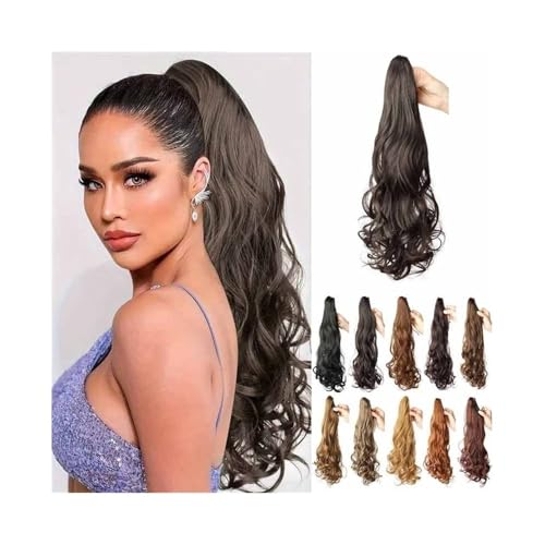 Ponytail Extension Lange, gewellte, lockige Pferdeschwanzverlängerung for schwarze Frauen, 50,8 cm, synthetische Krallenclips for Anklipsen von Pferdeschwanz-Haarteilen Pferdeschwanz(2H30) von XXAD553TY