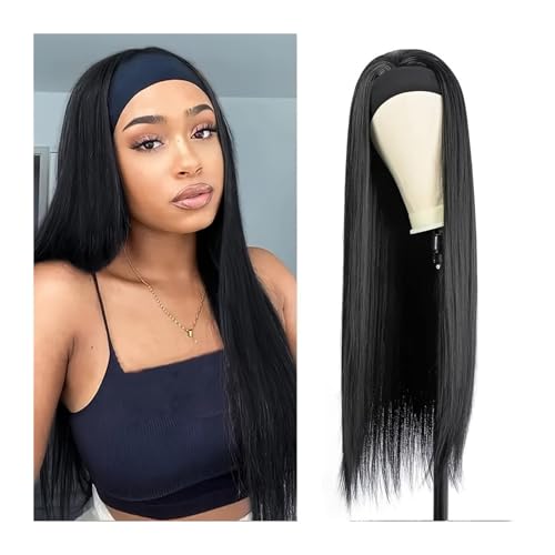 Stirnband-Perücke aus Echthaar, glattes Echthaar, Stirnband-Perücke for Frauen, maschinengefertigte Perücke aus Echthaar, 25,4–66 cm(12inches) von XXAD553TY