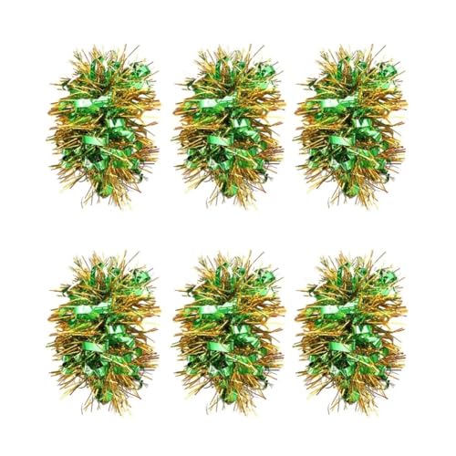 Cheerleading-Pompons, elastisches Armband, Pferdeschwanz-Halter, Haarseile, Party-Kostüm für Team-Feier, Volleyball-Spiel (grün), 6 Stück von XXCLW