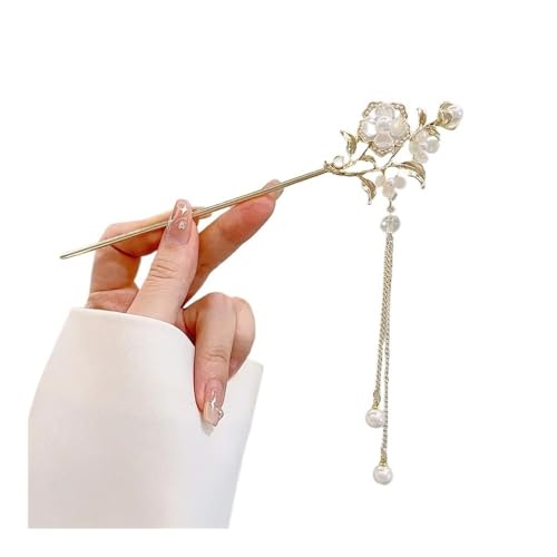 Retro-Quaste, Perlen, Strass, Haarnadel, chinesischer Stil, Haarnadel für Hochzeit, Haarschmuck, Charm, Metall-Haarnadeln, Schmuck für Damen (C) von XXCLW