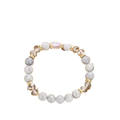 XXCLW 12 Sternbild-Kristall-Perlenarmbänder für Damen und Herren, Naturstein, handgefertigt, Krebs, Jungfrau, Löwe, Armreif, Energie-Freundschaftsschmuck, Einheitsgröße, Achat von XXCLW