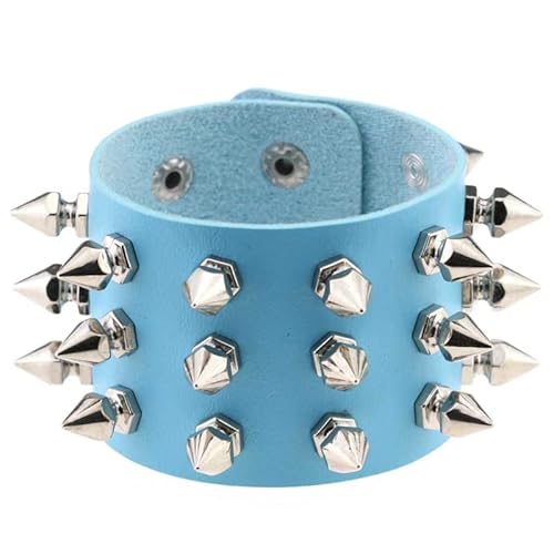 XXCLW Punk Gothic Rock Cuspidal Spikes Nieten Kegel Nieten Breit Leder Manschette Armband Armbänder Charm Armreif Mode Unisex Schmuck, Einheitsgröße, 1 Stück, 5 Stück, Achat von XXCLW