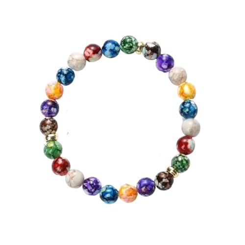 XXCLW Steinarmband für Damen und Herren, Yoga-Energieperlen, Vulkanstein, Armreif, Schmuck, Einheitsgröße, Achat von XXCLW