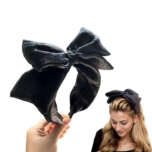 XXFBJNMD Damen-Haarbänder, einfache doppellagige Schleife, einfarbig, vielseitig, rutschfest, hohe Elastizität, Knoten-Stirnbänder, geeignet für Frauen und Mädchen zum Tragen beim Ausgehen (schwarz) XXFBJNMD Damen-Haarbänder, einfache doppellagige Schleife, einfarbig, vielseitig, rutschfest, hohe Elastizität, Knoten-Stirnbänder, geeignet für Frauen und Mädchen zum Tragen beim Ausgehen (schwarz) von XXFBJNMD