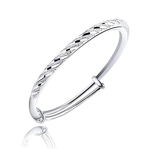 XXHNBF Damenarmband, Damen 925 Silber Armband Mode Meteorschauer Verstellbar Manschette Armreif Freundschaftsarmband Damen Silberschmuck Bir von XXHNBF