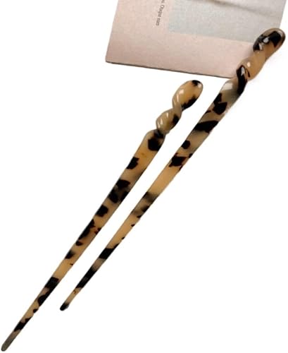Chinesische Haarstäbchen, Haarstäbchen for Frauen, Haarstäbchen, 2 Stück Haarstäbchen for dickes Haar, einfache Haarstäbchen for Dutts, elegante Haarnadeln im modernen Stil(Brown) von XXJYOPHQ