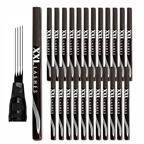 24 Augenbrauen-Tattoo-Stifte, wasserfester Augenbrauen-Liner, Microblading-Augenbrauenstift mit 4-Linien-Präzisionsapplikator, natürliches Augenbrauen-Make-up, Augenbrauen Tattoo (Dunkelgrau) von XXL Lashes