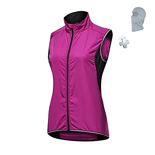 XXXZZL Fahrradweste Damen Winddicht Atmungsaktiv Reflektierende Radweste Laufweste Outdoor Sportweste äRmellos Jacke FüR Herren, Laufen, Joggen, Motorrad, Radfahren,Lila,4XL von XXXZZL