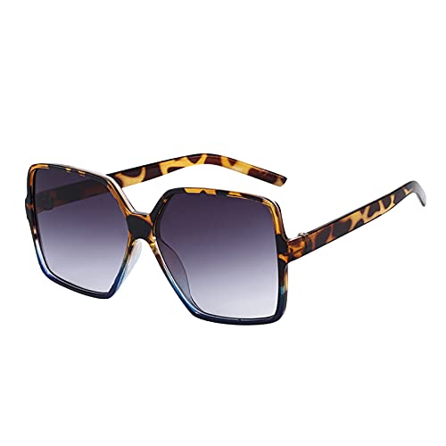 XXblack Sonnenbrille, Vintage Oversized Damen Herren Sonnenbrille UV400 Schwarz Sonnenbrille Damen Große Gläser Eckig, Retro Sunglasses Fahrradbrille Sportbrille(Dark Gray,Einheitsgröße) von XXblack