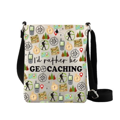 Geocaching-Enthusiasten Geldbörse Schultertasche Geocashing Geschenk Schatzsuche Geschenk Geocacher Inspired Crossbody Bag, Rather Be Ge Cb von XYANFA