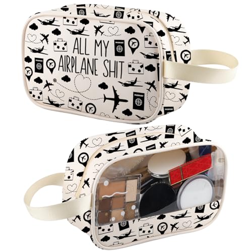XYANFA All My Airplane Sh*t Zubehörtasche, Reise-Make-up-Tasche, Ladegerät, Flugbegleiter, Kosmetiktasche, Flugzeug t-m, modisch von XYANFA
