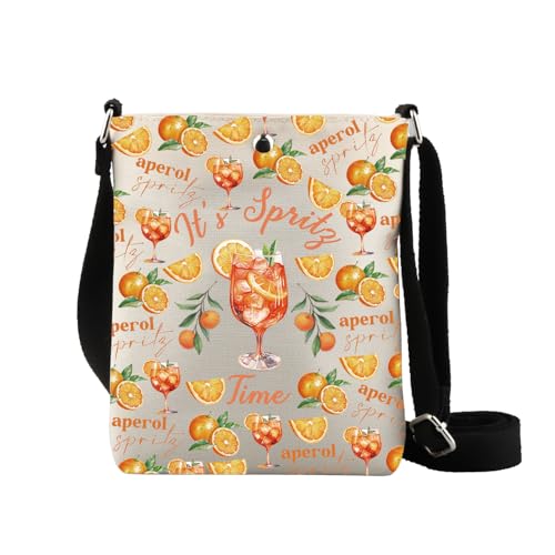 XYANFA Aperol Spritz Umhängetasche Aperol Spritz Geschenk Brautjungfer Handtuch Italienische Junggesellinnenabschied Cocktail Geldbörse Schultertasche, Spritz Time Cb von XYANFA