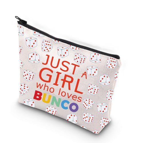 XYANFA Bunco Make-up-Tasche Bunco Liebhaber Geschenk Bunco Babe Bunco Gastgeberin Geschenk Würfel Gamer Geschenk Bunco Spieler Kosmetiktasche, Mädchen, das Bunco liebt, modisch von XYANFA