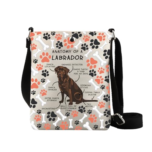 XYANFA Chocolate Labrador Retriever Crossbody Bag Labor Dog Owner Lover Travel Bag, Labrador Cb von XYANFA