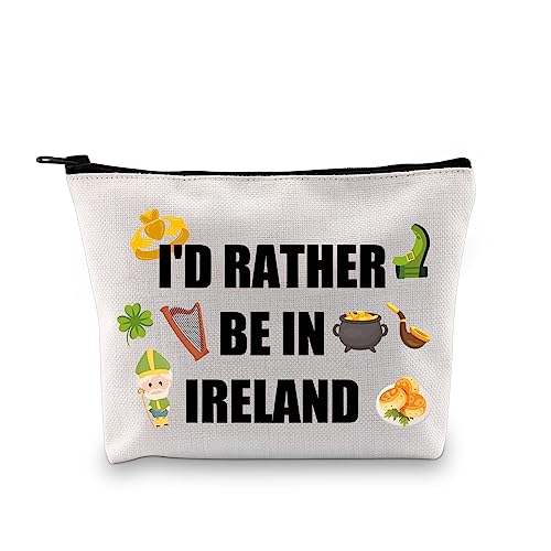 XYANFA Irland Make-up-Tasche Irland Travel Essentials Irland Souvenirs Geschenk Landgeschenk Mädchen Reise Geschenk Urlaub Geschenk I'd Rather Be In Irland, Seien Sie lieber in Irland, modisch von XYANFA