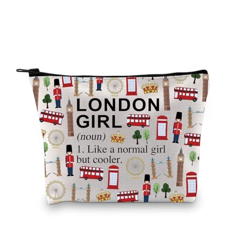 XYANFA London Gifts For Girl London Make-up-Tasche London Reisetasche London Reise Urlaub Geschenk London England Souvenirs Geschenk London Reißverschluss Beutel, LONDON GIRL (Substantiv), modisch von XYANFA