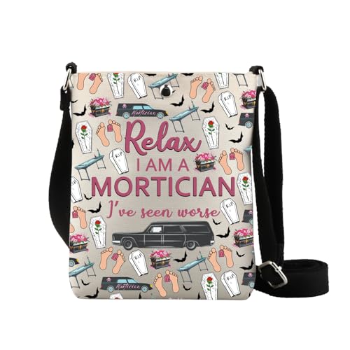 XYANFA Mortician Crossbody Bag Beerdigungsregisseure Geschenk Last Responder Geschenke Coroner Geldbörse Schultertasche Mortuary Gift, Relax I Am a Cb von XYANFA