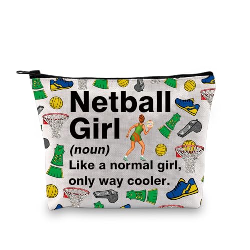 XYANFA Netball Mädchen Kosmetiktasche Netball Spieler Geschenk Netball Sport Geschenk Netball Survival Kit Netball Liebhaber Geschenk Reißverschluss Beutel, Netball Girl, modisch von XYANFA