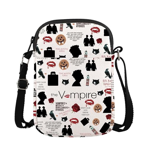 XYANFA Vampire Show Crossbody Bag TVD Merch TVD Geschenk Vampir Fan Geschenk Vampir Geldbörse Tasche, Vmpire Diries Crossbody Bag von XYANFA