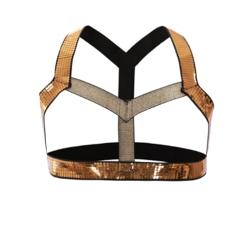 XYFfybhsd Herren Harness Gürtel Elastischer Schultergurt Jockstrap Nylon Dessous Set (Size:Einheitsgröße,Color:Gold) von XYFfybhsd