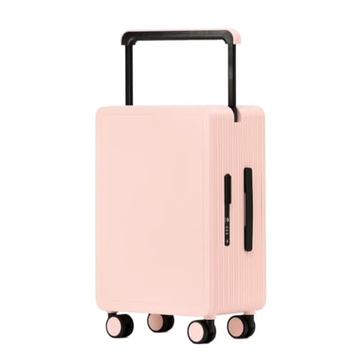 Koffer Modischer 20-Zoll-Handgepäckkoffer for Damen mit breitem Trolley, Kleiner lässiger Reise-Passwort-Trolley Koffer Hartschale(Pink) von XYGQYJ