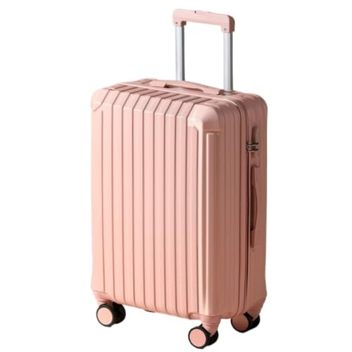 XYGQYJ Koffer Damen-Koffer-Trolley, robust und langlebig, verdickte Gepäckcode-Ledertasche, Lenkrollen Koffer Hartschale(Rosa,28in) von XYGQYJ