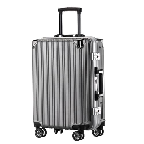 XYGQYJ Koffer Herren- Und Damenkoffer Mit Aluminiumrahmen, Verschleißfeste Einfarbige Koffer, Einfache Reisetaschen Koffer Hartschale(Gray) von XYGQYJ