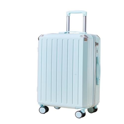 XYGQYJ Koffer Modischer Retro-Antikollisions-Trolley Mit Reißverschluss-Ladeanschluss, Reise-Passwort-Box for Männer Und Frauen Koffer Hartschale(Blue) von XYGQYJ