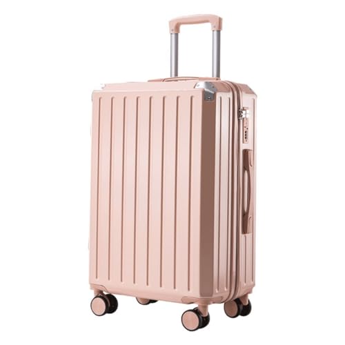 XYGQYJ Koffer Modischer Retro-Antikollisions-Trolley Mit Reißverschluss-Ladeanschluss, Reise-Passwort-Box for Männer Und Frauen Koffer Hartschale(Pink) von XYGQYJ