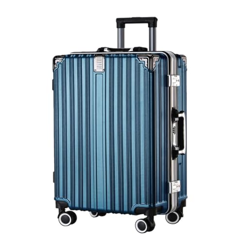 XYGQYJ Koffer Modisches Trolley-Gepäck mit Aluminiumrahmen for Damen, Kratzfest, wiederaufladbar, Handgepäck for Herren Koffer Hartschale(Blue) von XYGQYJ
